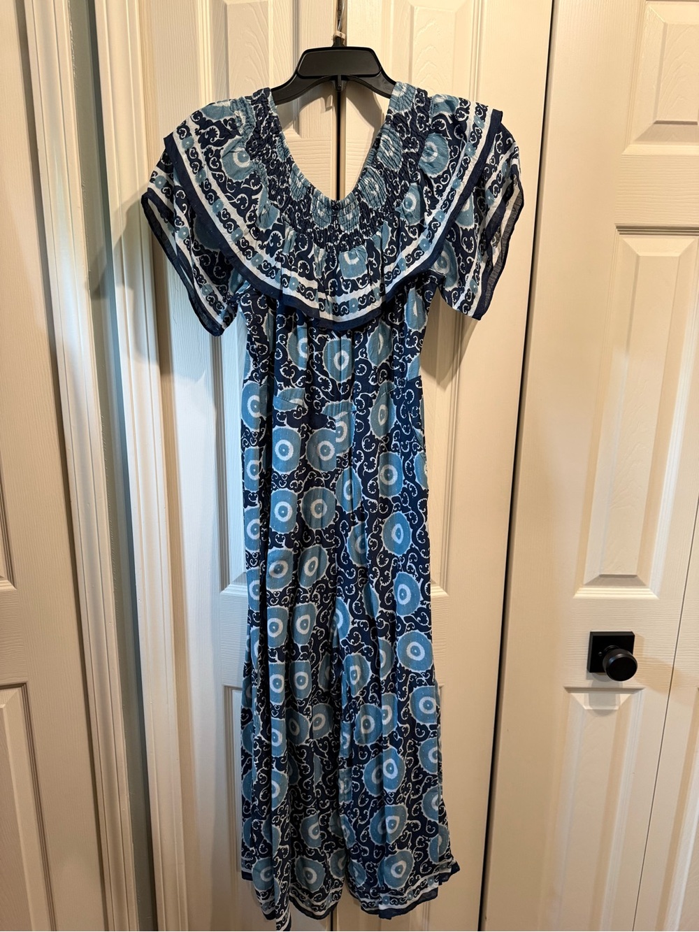 Anthropologie Bohemian Blue Floral Jumpsuit